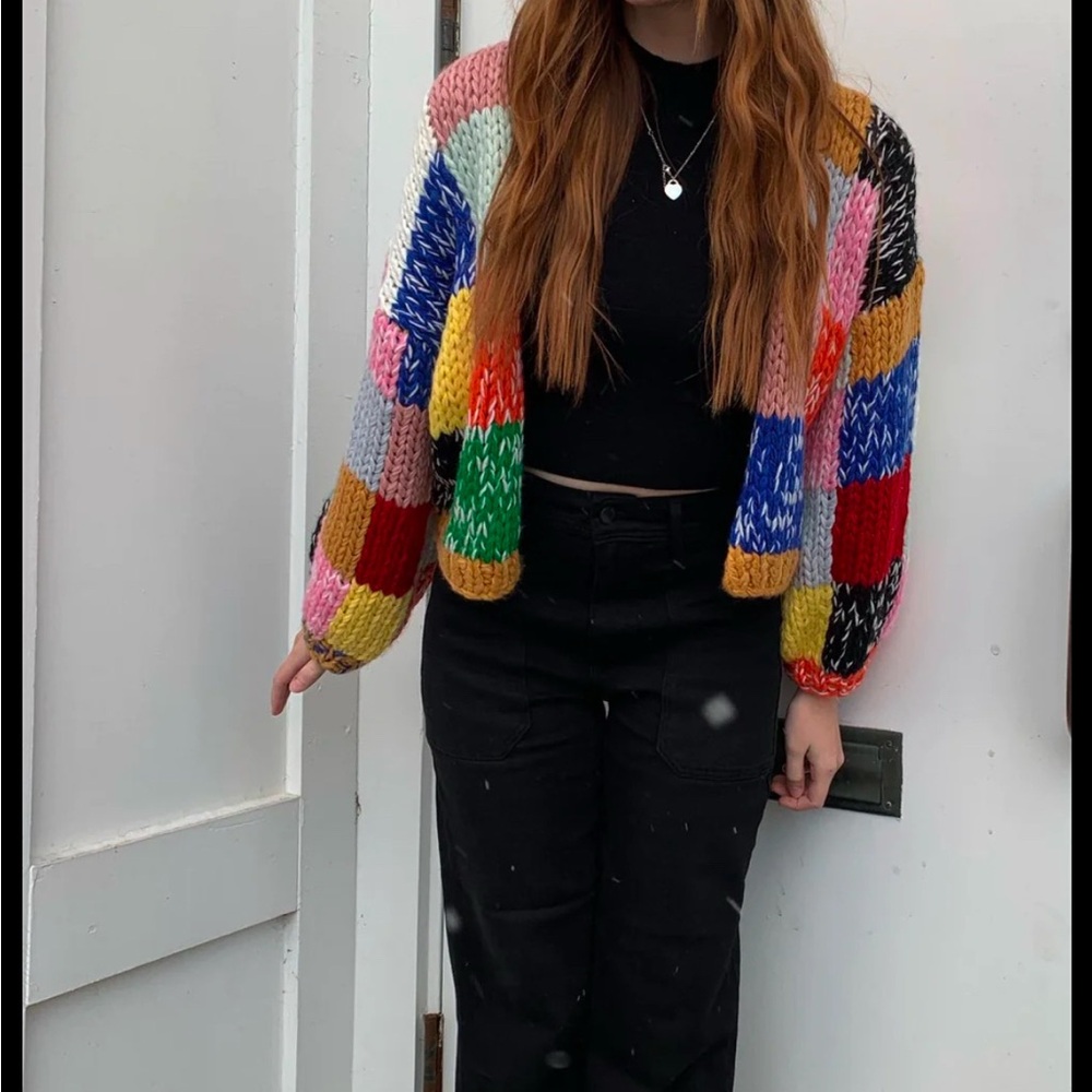 Polagram Colorful Patchwork Knit Cardigan - Picture 2 of 7